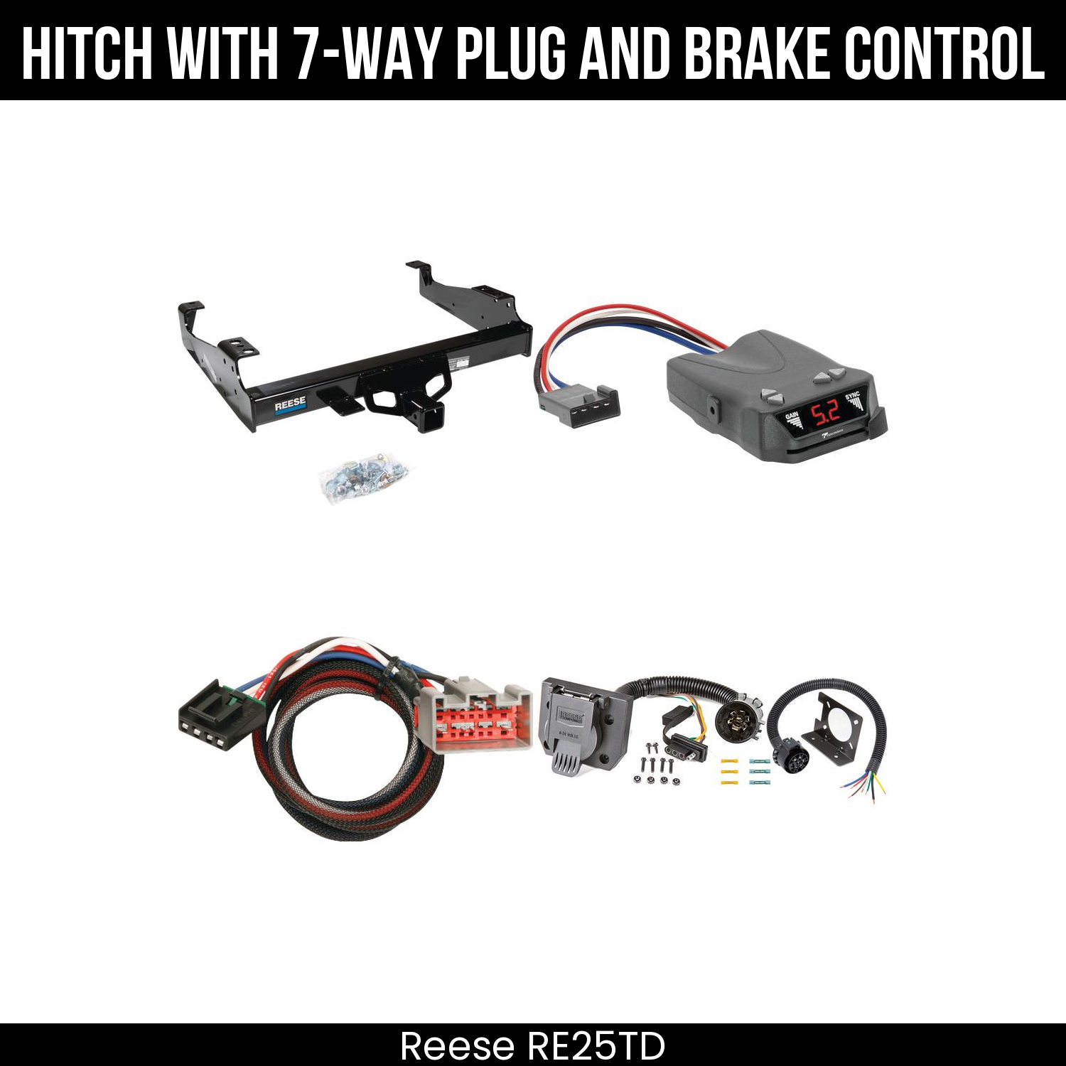 Hitch Tow PKG+ Brake Control For 99-25 Ford F-Series Super Duty Cab and Chassis