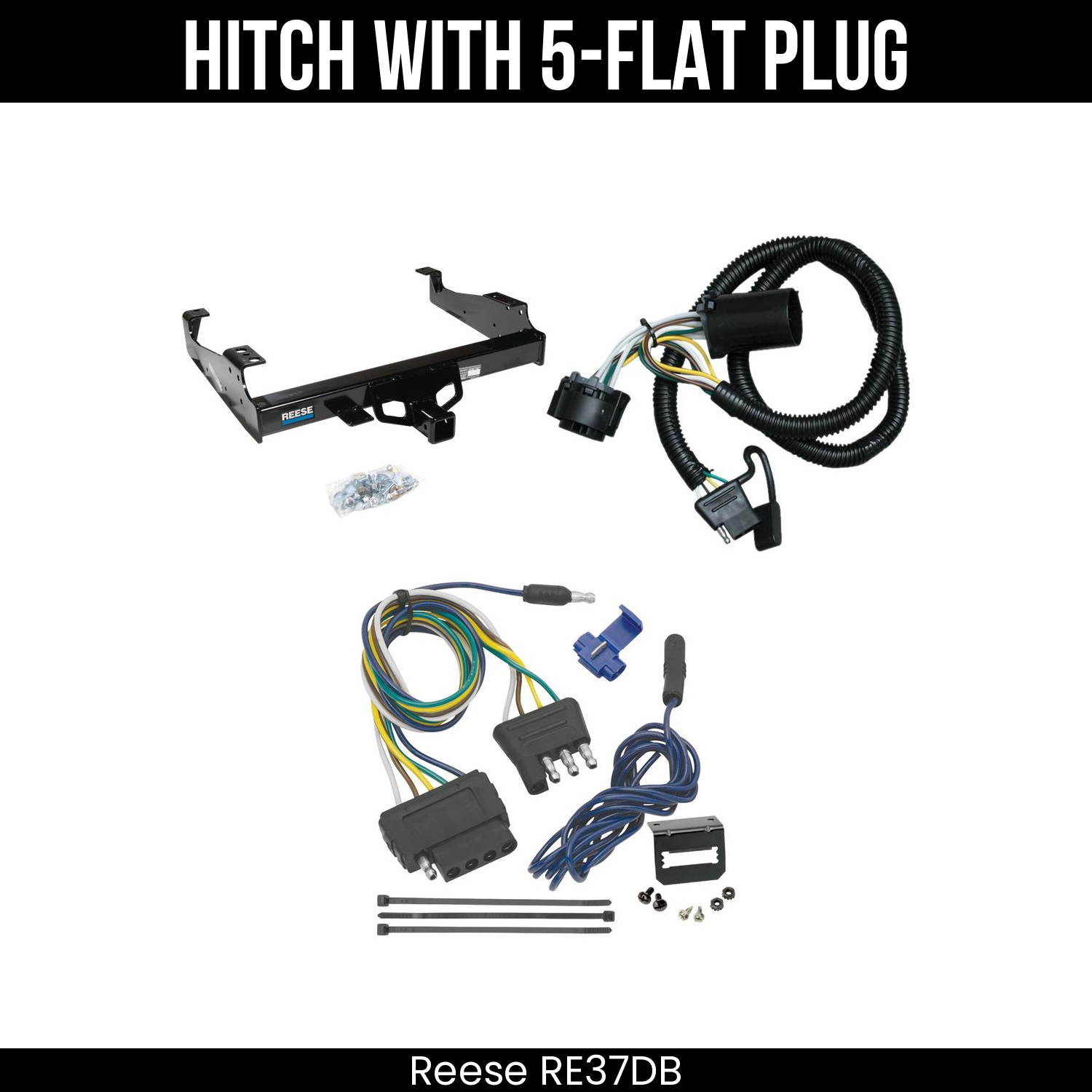 Trailer Hitch + 5 Way Wiring For 99-04 Ford F-350 SD 99-25 F-450 F-550 SD C&C