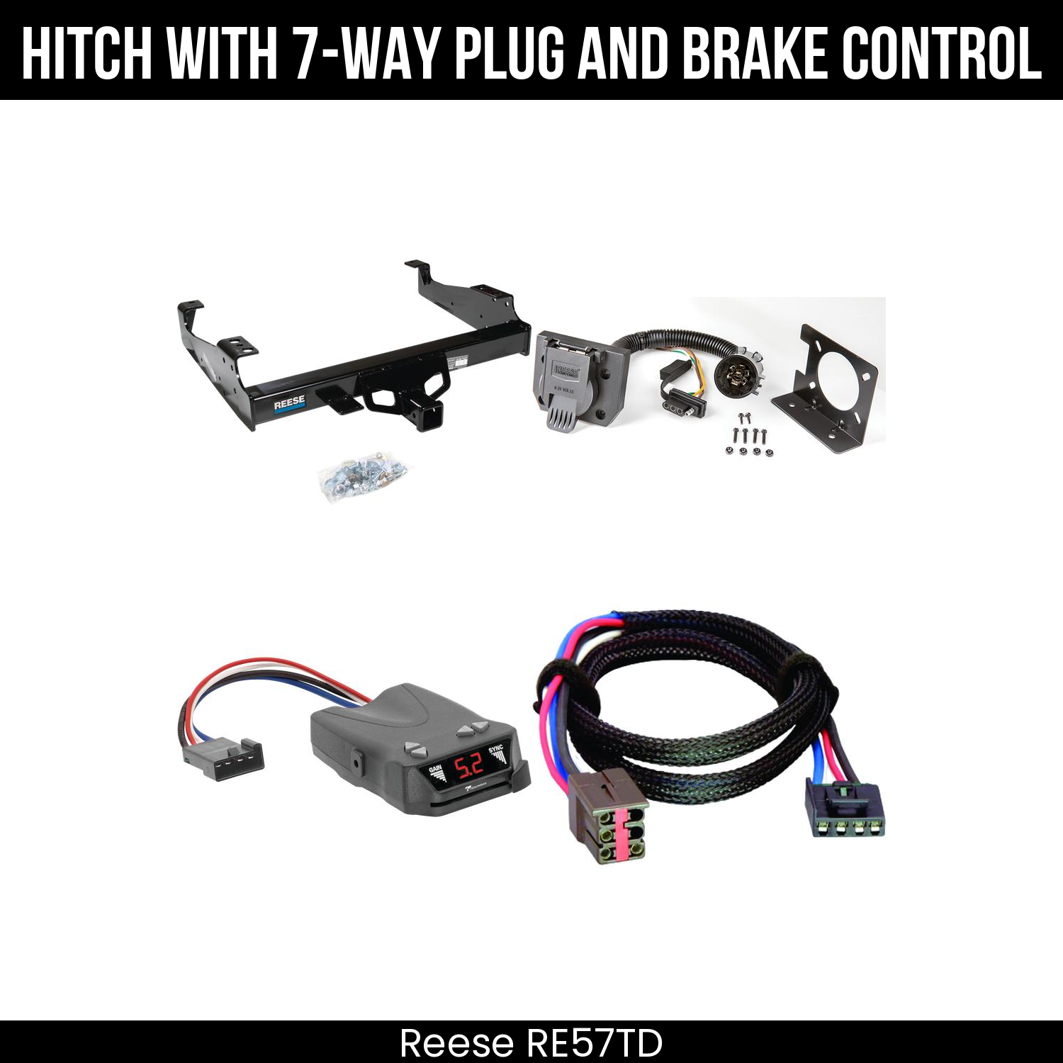 Hitch Tow PKG+ Brake Control For 99-04 Ford F-350 SD 99-25 F-450 F-550 SD C&C