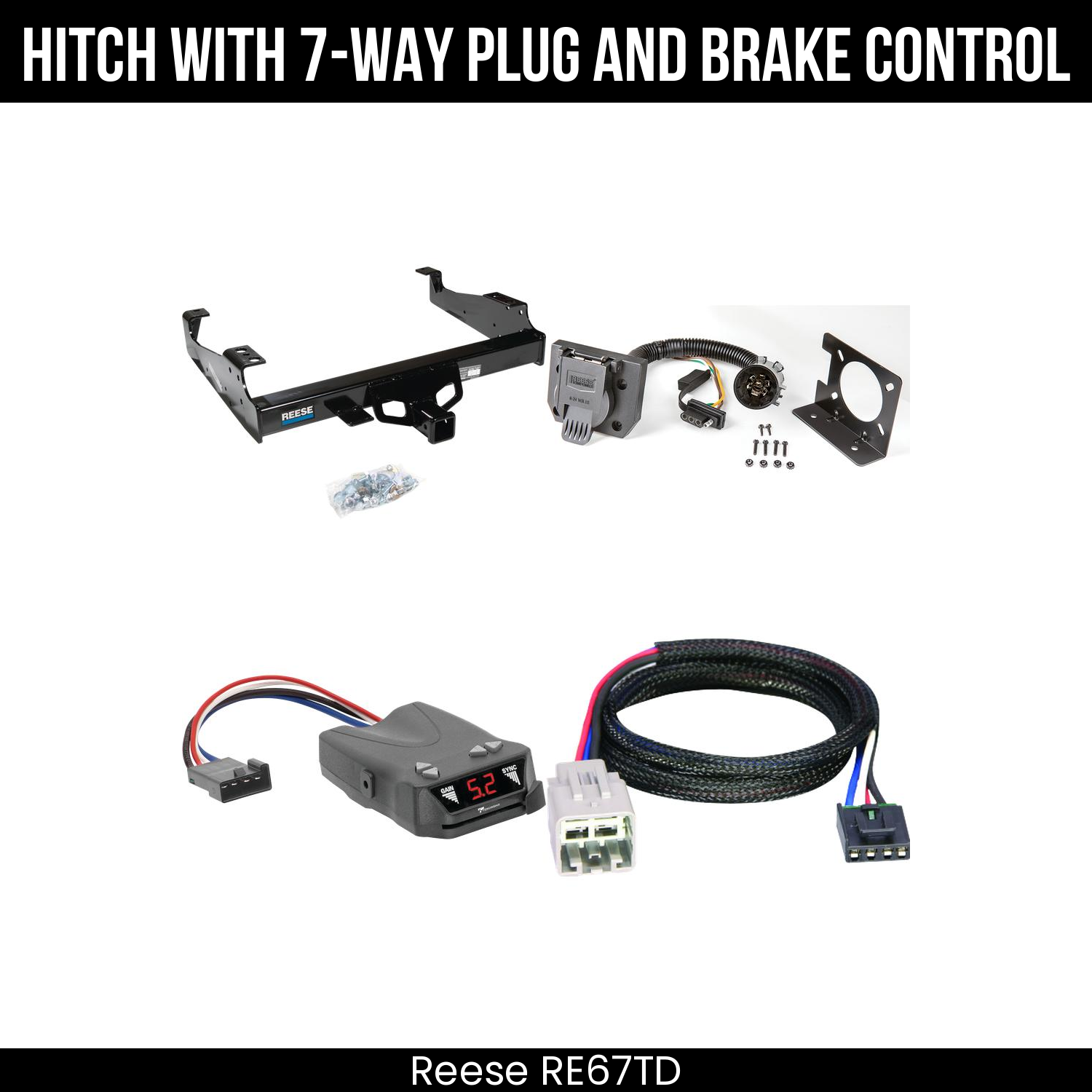 Hitch Tow PKG+ Brake Control For 99-04 Ford F-350 SD 99-25 F-450 F-550 SD C&C