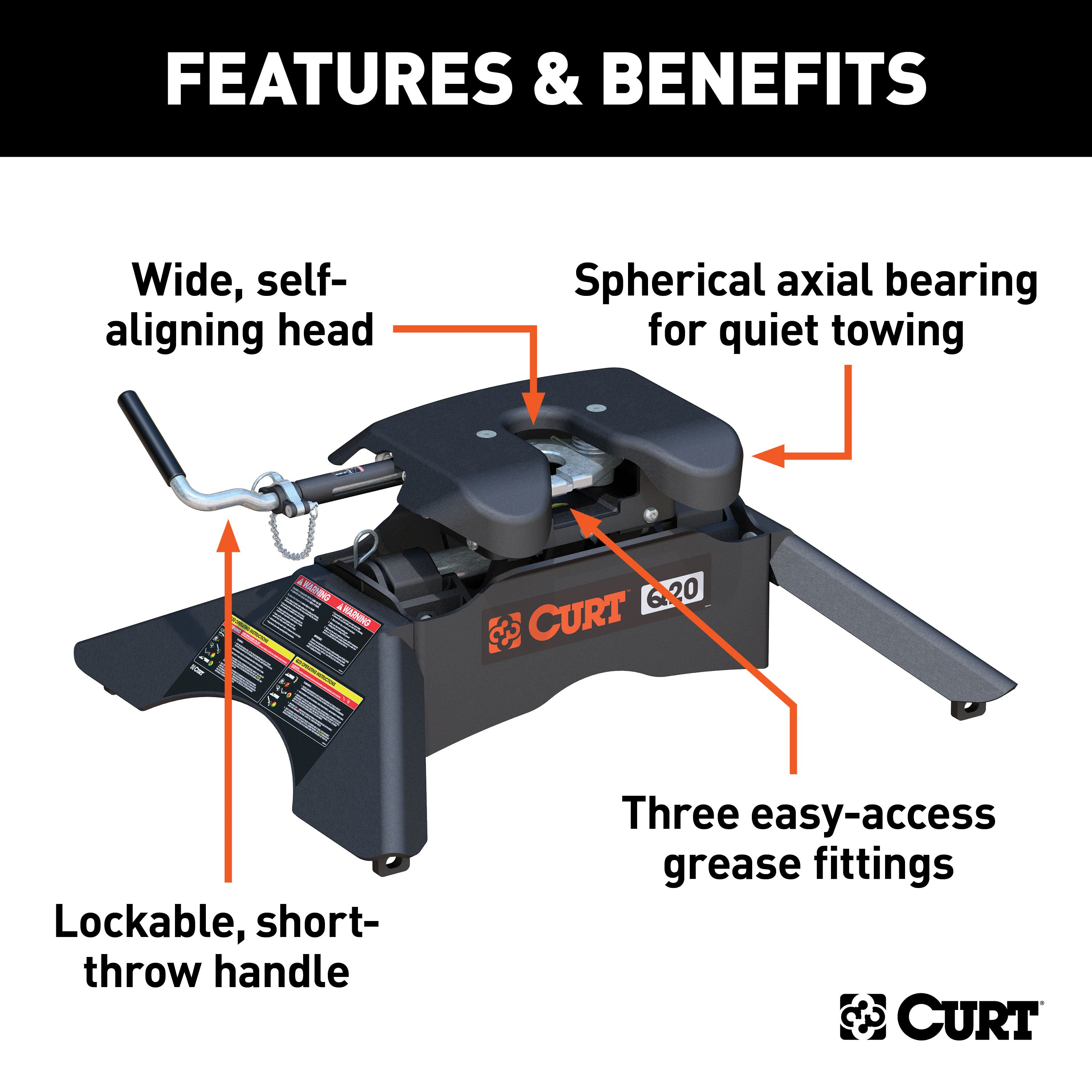 Curt Q20 Dual Jaw 5th Wheel Hitch 20K for 16-19 Silverado Sierra 2500 3500 - Picture 13 of 16