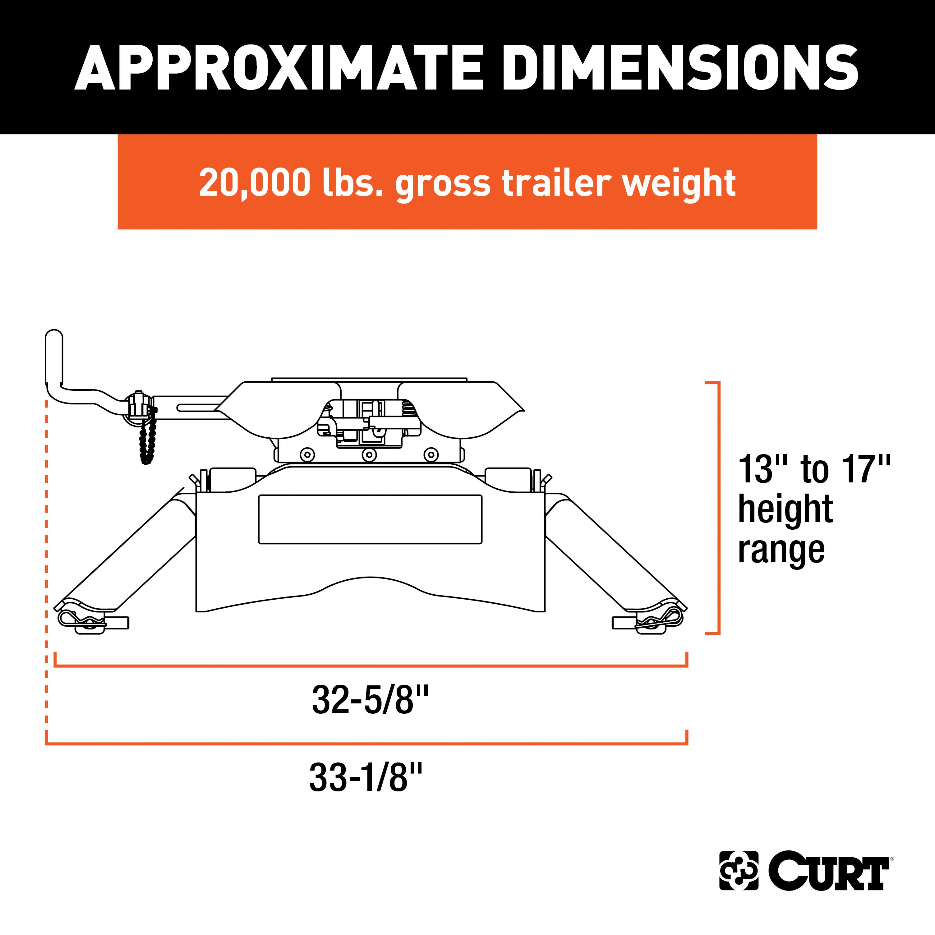 Curt Q20 Dual Jaw 5th Wheel Hitch 20K for 16-19 Silverado Sierra 2500 3500 - Picture 11 of 16